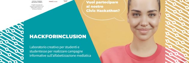 “HackforInclusion” Restano aperte fino all’8 dicembre 2020 le iscrizioni al civic hackathon italiano, per studenti delle scuole secondarie, del progetto IN-EDU che si terrà on line l’8 e 9 Gennaio 2021